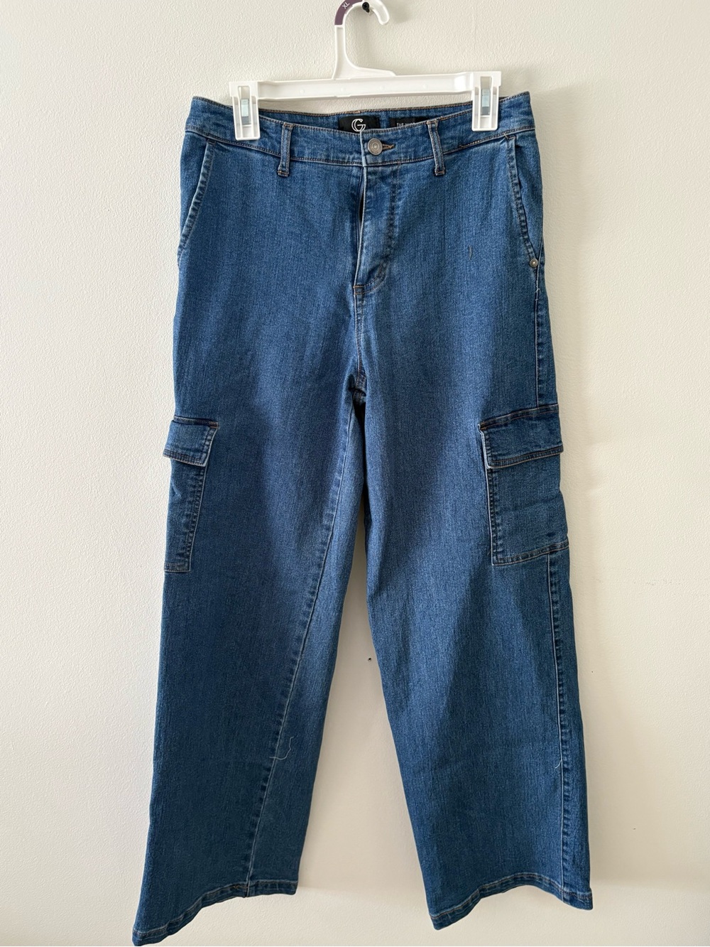 G by Giuliana Dark Blue Wide Leg Cargo Jeans